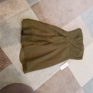 Olive strapless J.Crew occasion dress